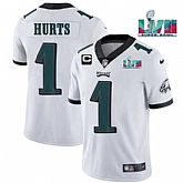 Men & Women & Youth Philadelphia Eagles #1 Jalen Hurts White Super Bowl LVII Patch And 2-star C Patch Vapor Untouchable Limited Stitched Jersey,baseball caps,new era cap wholesale,wholesale hats